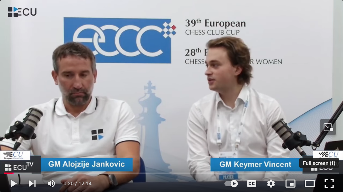 Interview with Vincent Keymer at European Chess Club Cup 2024 Schach